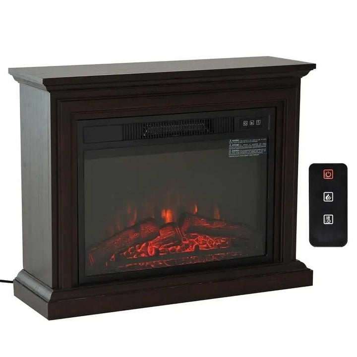 31 - Inch Dark Brown Electric Fireplace with Dimmable Flame, Wall - Mount or Freestanding - UFOHEATERS