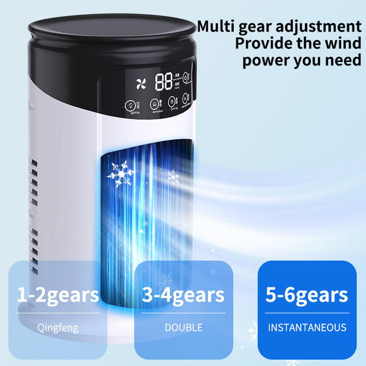 Portable Desktop Air Cooler, Mini Fan with Humidifier & 3-Speed Cooling