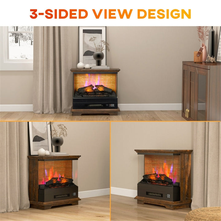 1400W Electric Fireplace Heater, Flame Effect, Freestanding or Wall Mount
