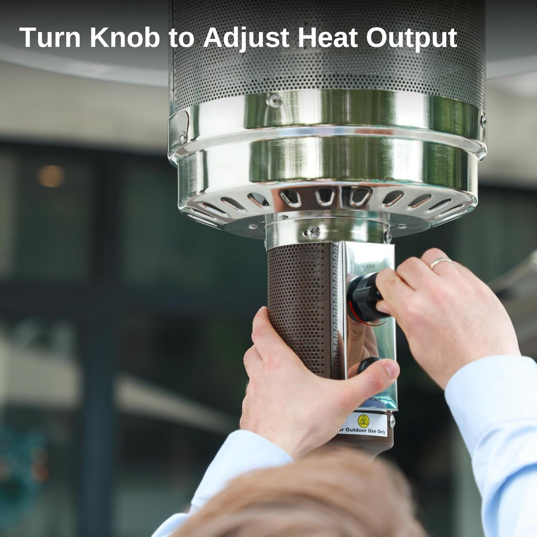 Powerful Patio Heater for Outdoor Comfort, Tall Flame Tower