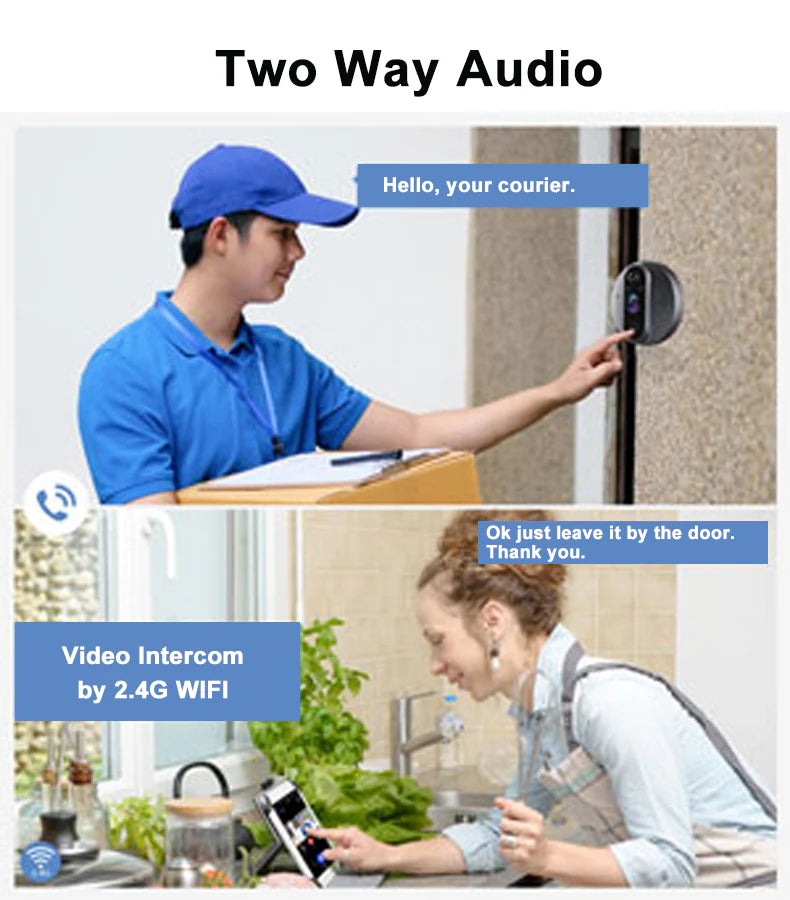 PD-20 Smart Video Doorbell, LCD Screen, Motion Sensor, Mobile Compatible