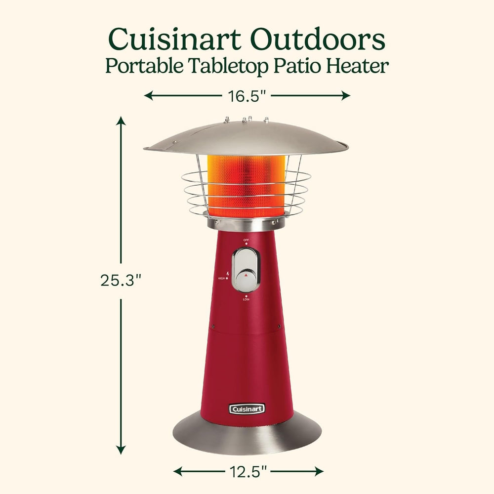 11000 BTU COH - 513 Tabletop Propane Patio Heater, Compact Outdoor Heater, Red - UFOHEATERS
