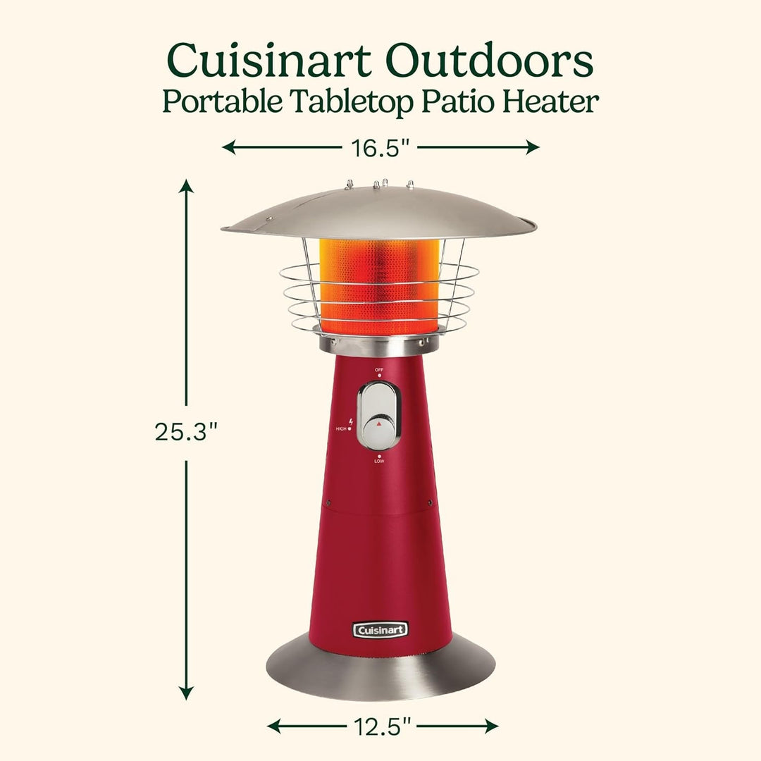 11000 BTU COH - 513 Tabletop Propane Patio Heater, Compact Outdoor Heater, Red - UFOHEATERS