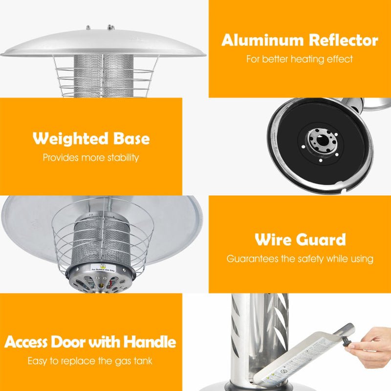 11000 BTU Tabletop Propane Patio Heater, Portable Flame Design - UFOHEATERS