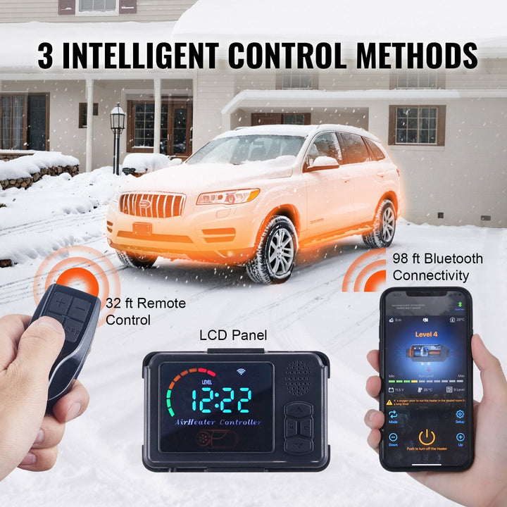 12V 8KW Diesel Air Heater, Bluetooth & LCD, VEVOR All - in - One for RV, Garage, Car - UFOHEATERS