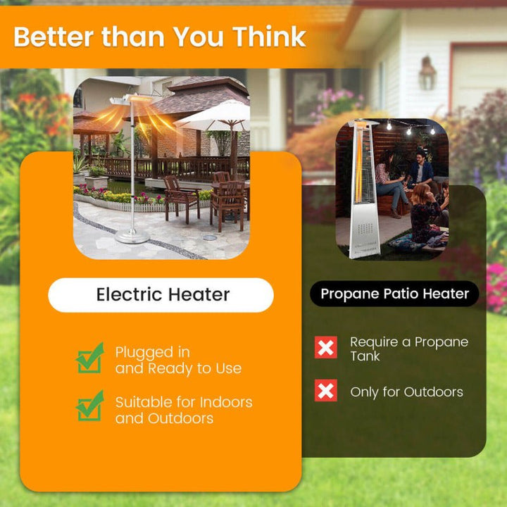 1500W Freestanding Electric Heater, Double - Sided Infrared Panels - UFOHEATERS