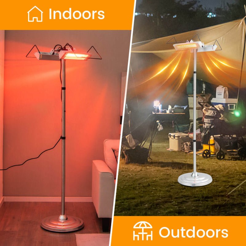 1500W Freestanding Electric Heater, Double - Sided Infrared Panels - UFOHEATERS