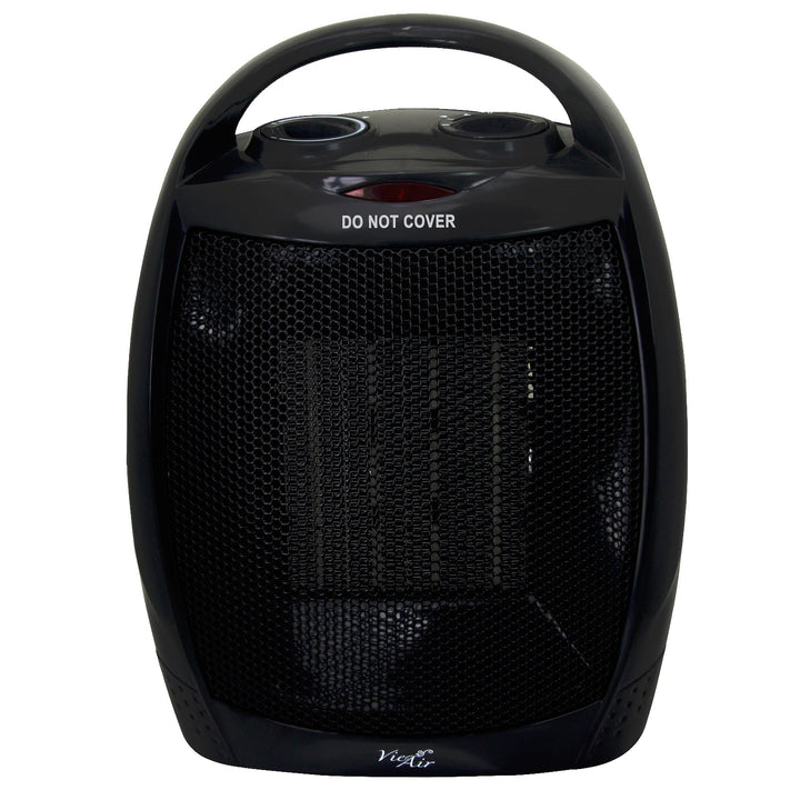 1500W Portable Ceramic Heater, 2 Settings, Black, Adjustable Thermostat - UFOHEATERS