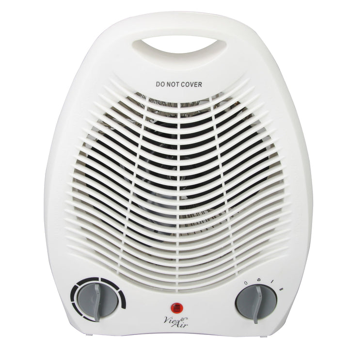 1500W Portable Office Fan Heater with 2 Settings, White Compact Design - UFOHEATERS