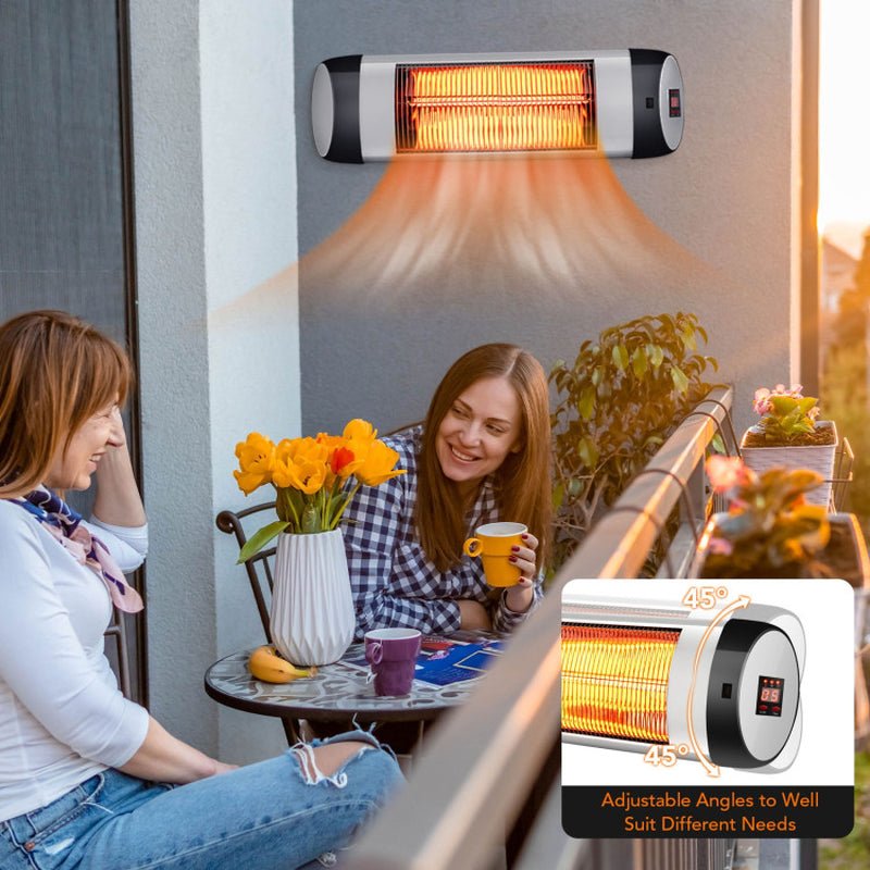 1500W Wall - Mounted Electric Patio Infrared Heater with Remote, Weatherproof Design - UFOHEATERS