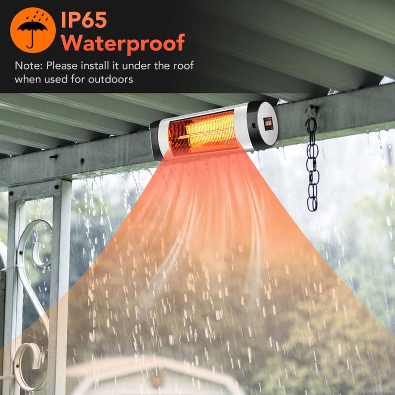 1500W Wall - Mounted Electric Patio Infrared Heater with Remote, Weatherproof Design - UFOHEATERS