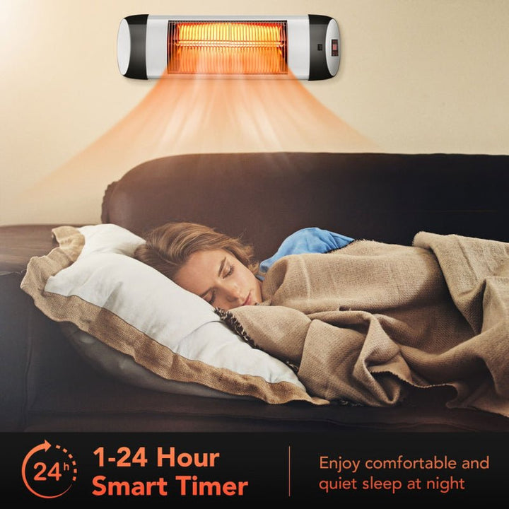 1500W Wall - Mounted Electric Patio Infrared Heater with Remote, Weatherproof Design - UFOHEATERS
