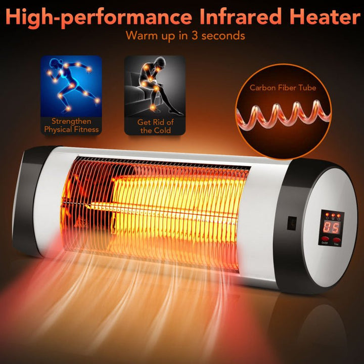 1500W Wall - Mounted Electric Patio Infrared Heater with Remote, Weatherproof Design - UFOHEATERS