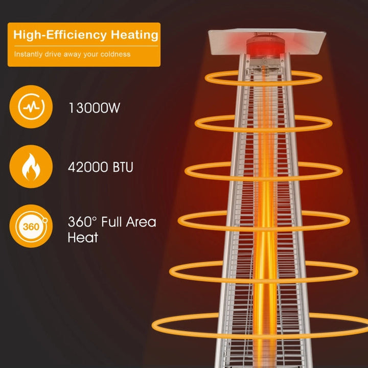42000 BTU Pyramid Propane Patio Heater with Wheels, Outdoor Commercial Heater