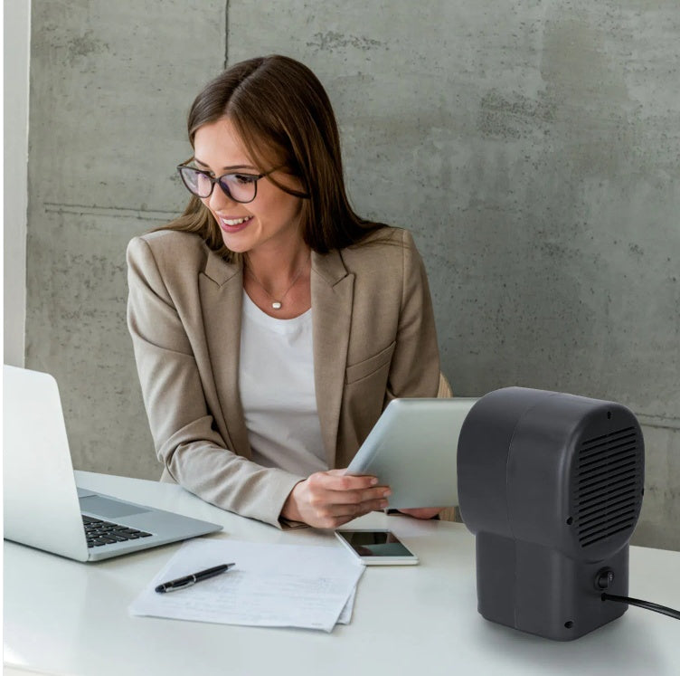 500W Mini Desktop Electric Space Heater, Personal Portable Fan Style