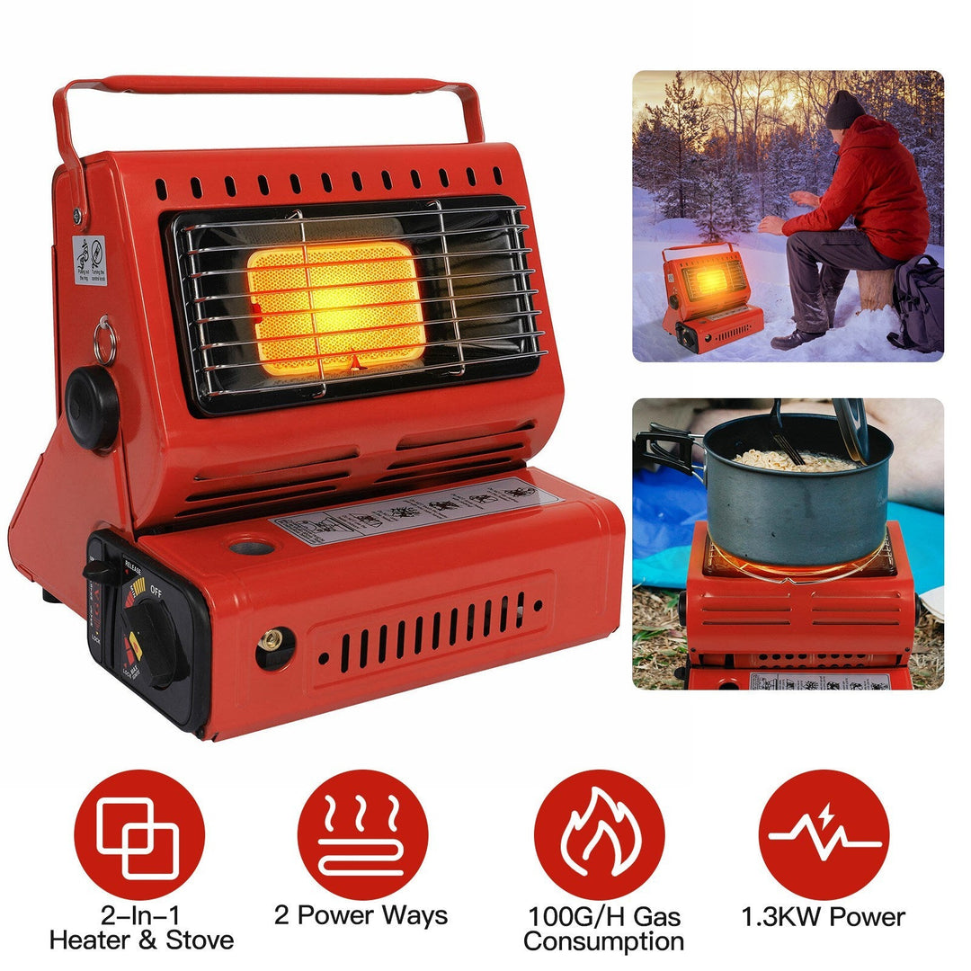 2 - in - 1 Portable Butane Gas Heater & Stove, Outdoor Camping & Cooking Use - UFOHEATERS