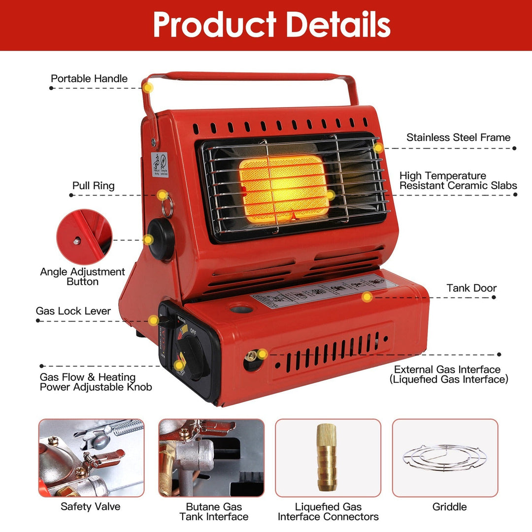 2 - in - 1 Portable Butane Gas Heater & Stove, Outdoor Camping & Cooking Use - UFOHEATERS
