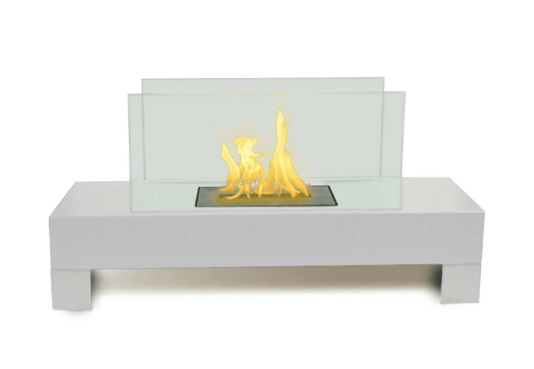 Gramercy Indoor/Outdoor Fireplace, White Finish, Compact Design