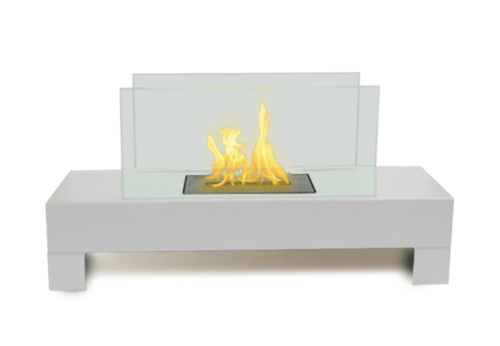 Gramercy Indoor/Outdoor Fireplace, White Finish, Compact Design
