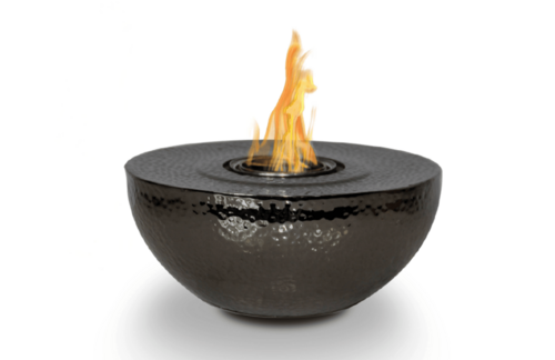 Portable Ethanol Fireplace, Sutton Style, Black Nickel Finish