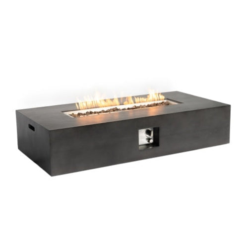 56 Inch Stone Gas Fire Pit Table, 50,000 BTU, Rectangular Outdoor