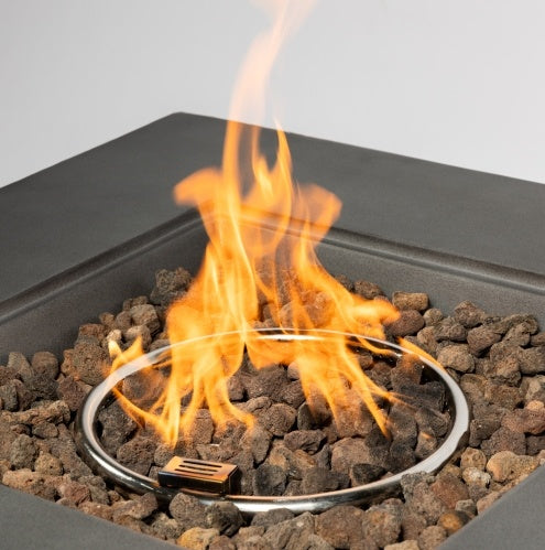 35 Inch Square Stone Propane Fire Pit, Planter Base, Outdoor Gas