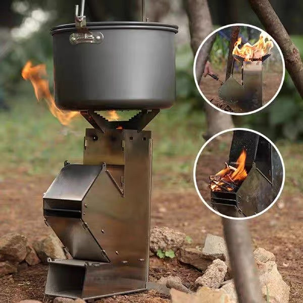 Compact Rocket Stove, Foldable Outdoor Heater, Portable for Camping & Travel