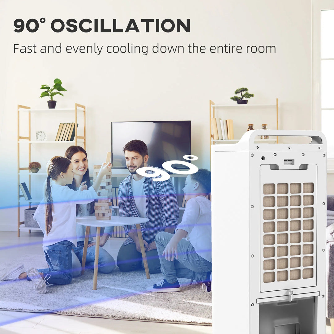 Portable Evaporative Air Cooler with Ice Packs, 3-in-1, Water Tank, Timer & Remote