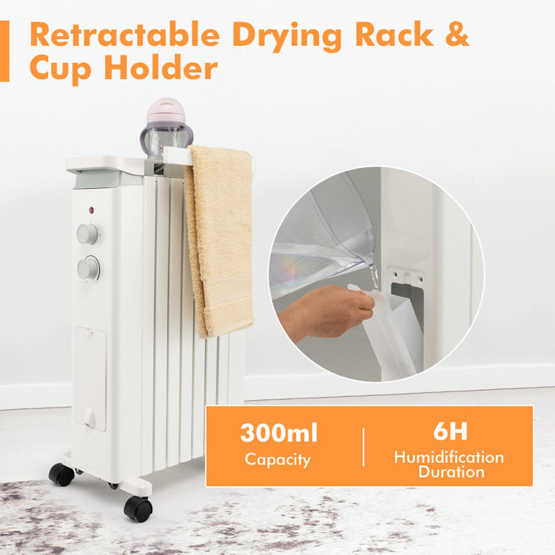 1500W Portable Space Heater with Humidification Box, Quiet Indoor Use