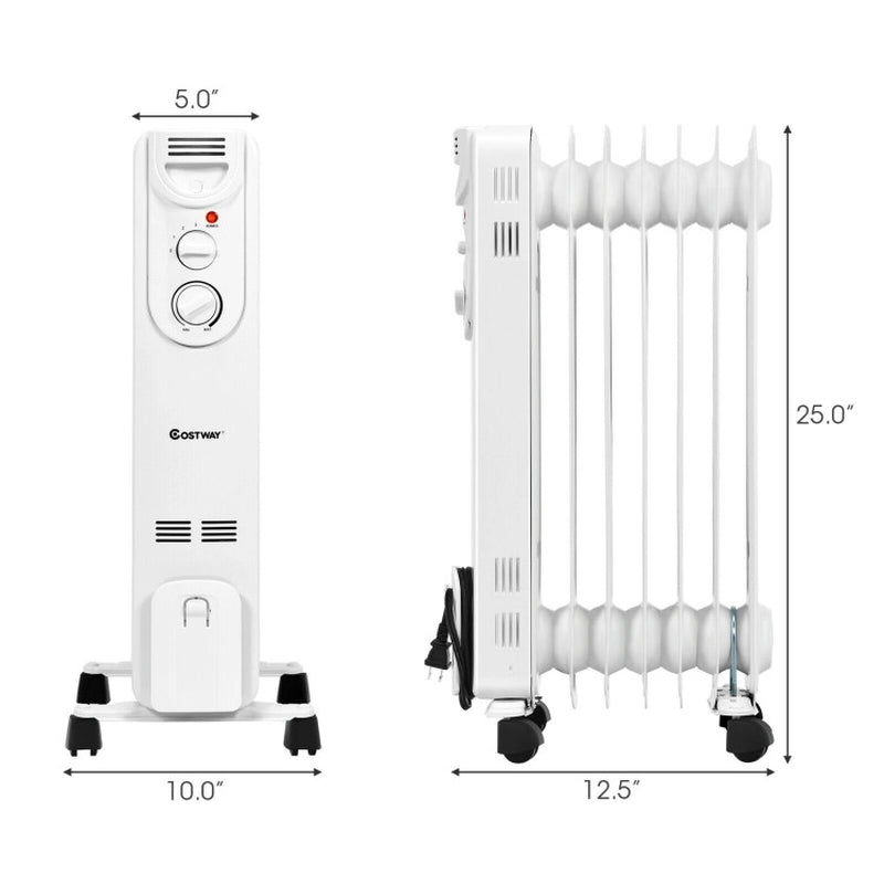 1500W Electric Space Heater, 3 Heat Settings, Safety Features