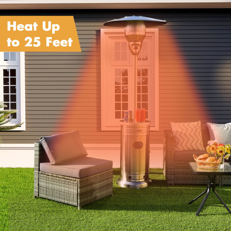 48000 BTU Outdoor Patio Heater with Simple Ignition System, Stainless Steel