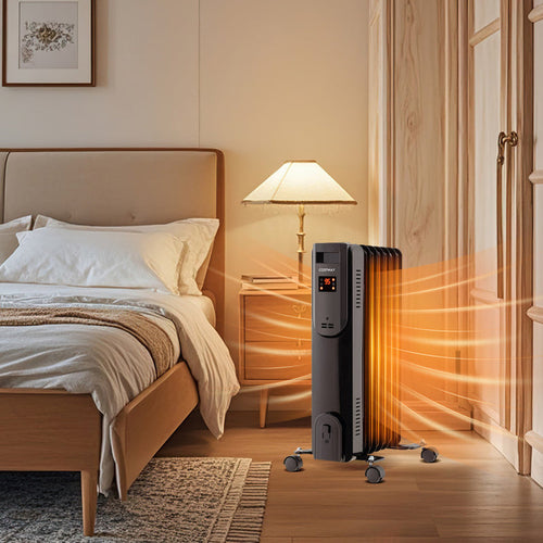 Oil-Filled Radiator Heater, Adjustable Thermostat, Silent Operation