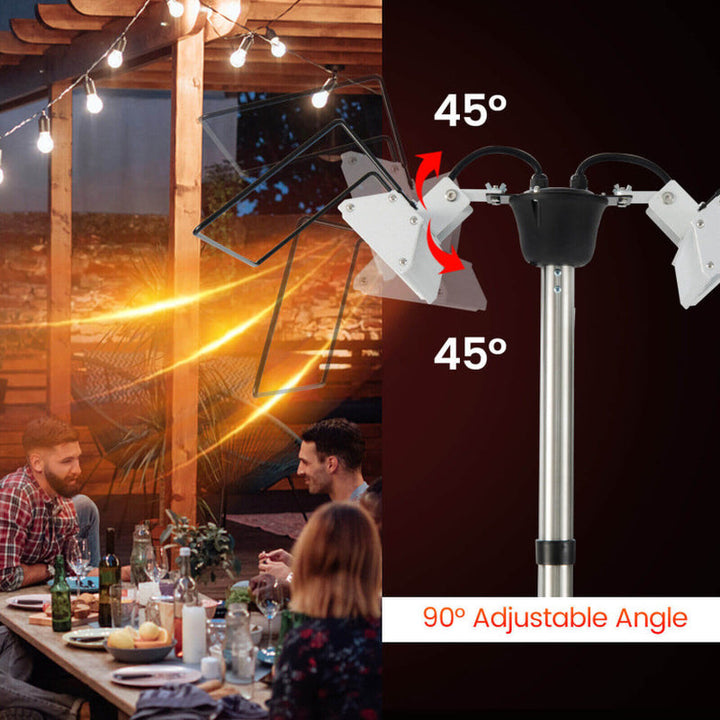1500W Freestanding Electric Heater, Double-Sided Infrared Panels