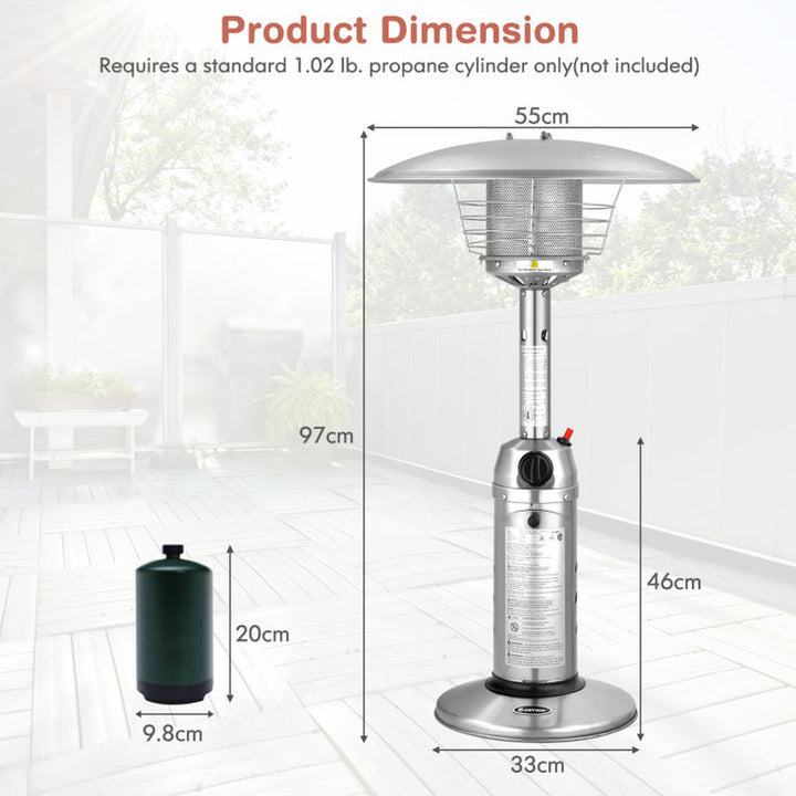 11000 BTU Tabletop Propane Patio Heater, Portable Flame Design