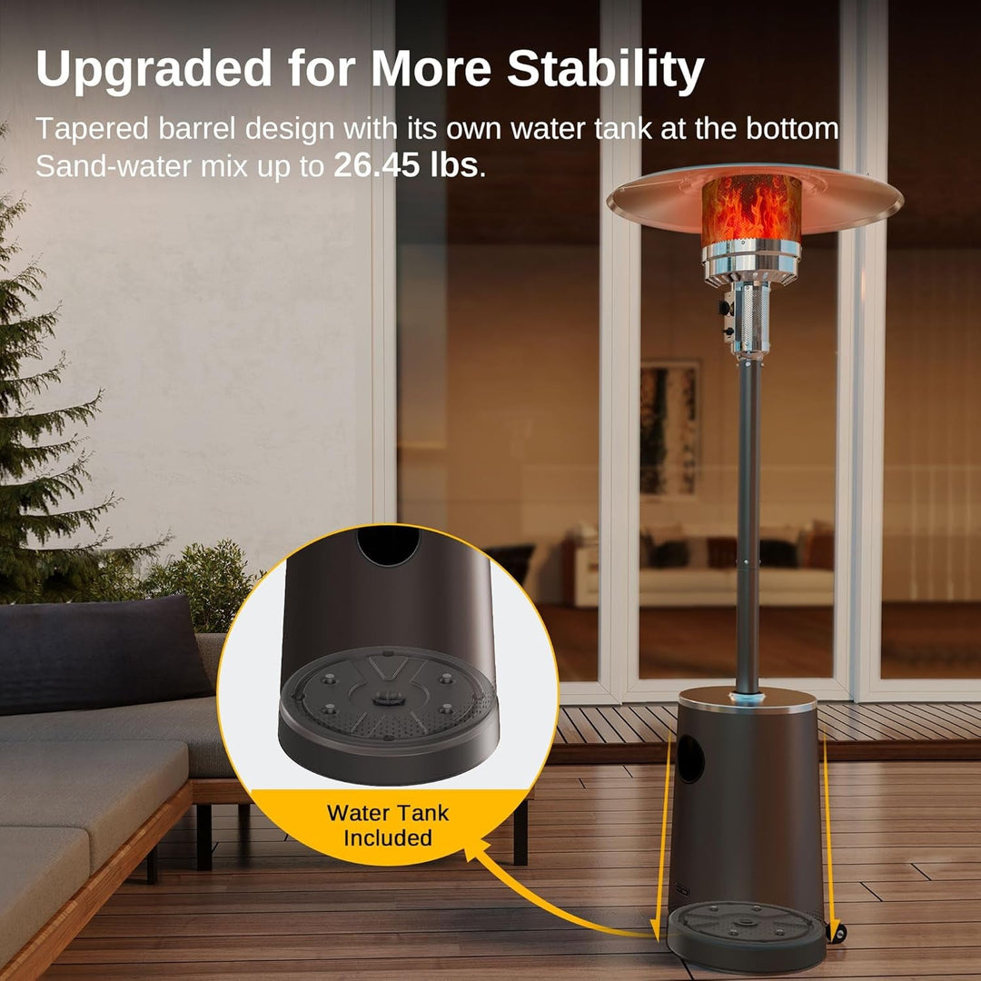 50000 BTU Patio Heater with Sand Box, Double-Layer Table Design