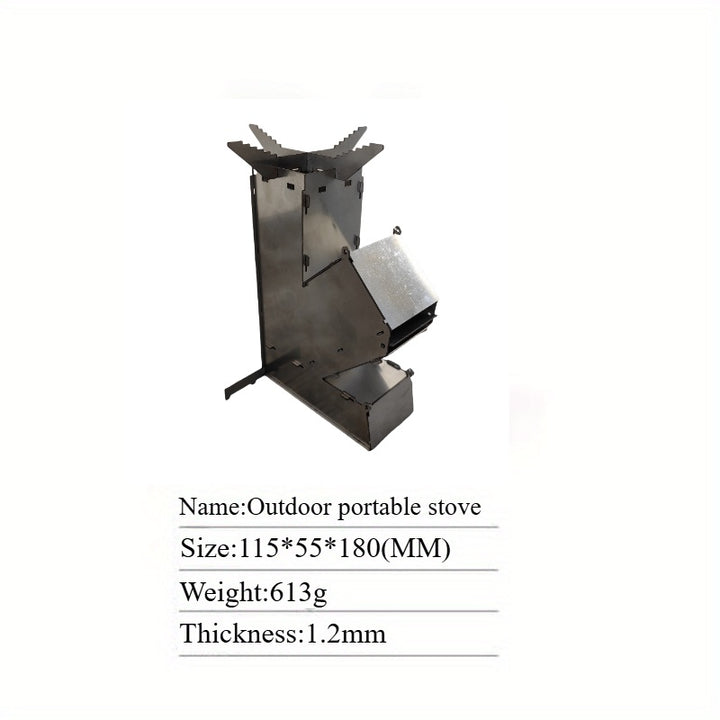 Compact Rocket Stove, Foldable Outdoor Heater, Portable for Camping & Travel