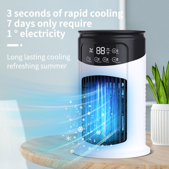 Portable Desktop Air Cooler, Mini Fan with Humidifier & 3-Speed Cooling
