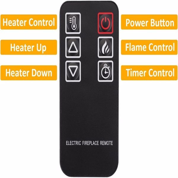 23″ 3D Infrared Electric Fireplace, Black Iron Stove, Remote Control, 1400W, Indoor Use