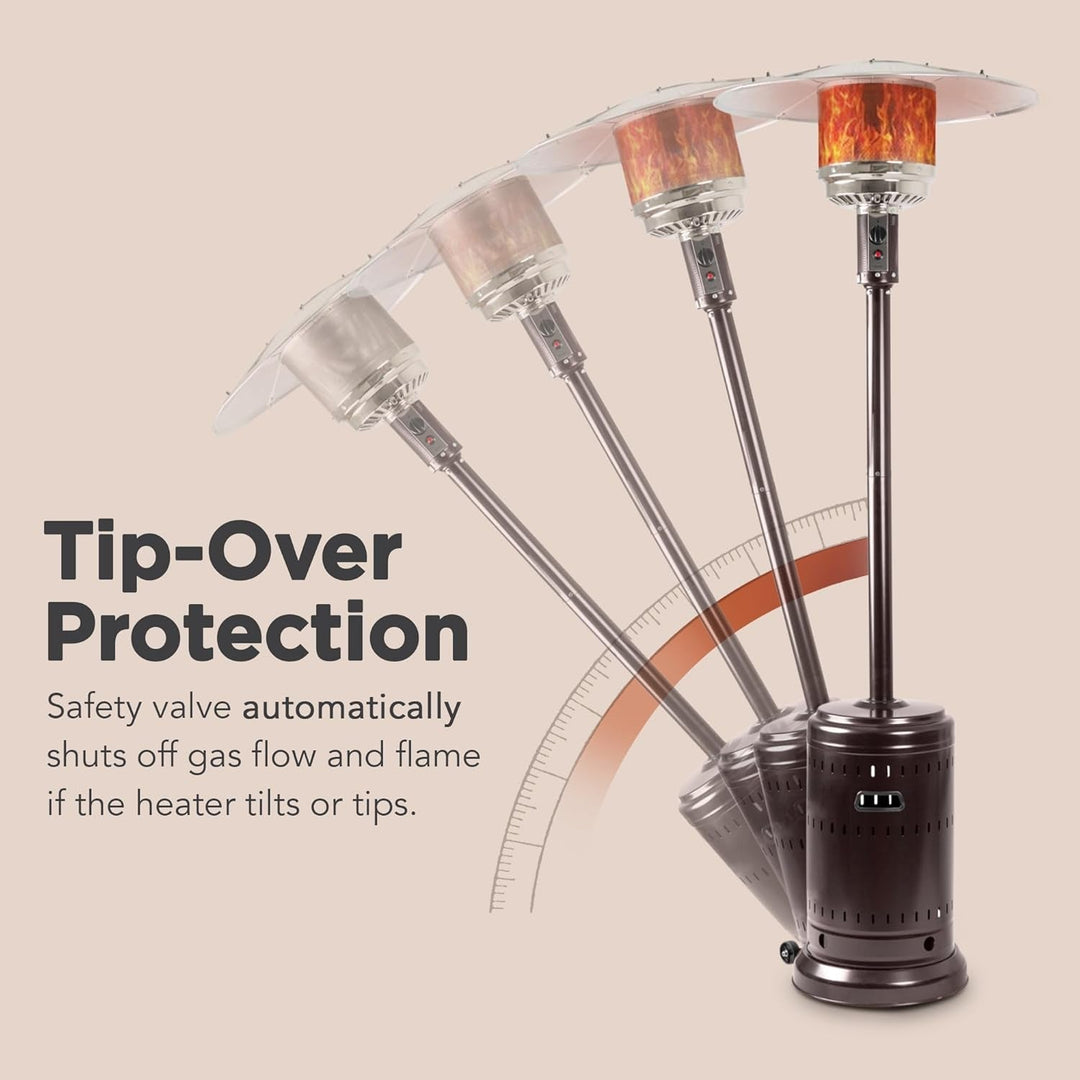 46000 BTU Commercial Outdoor Propane Patio Heater with Wheels, Havana Bronze Finish - UFOHEATERS