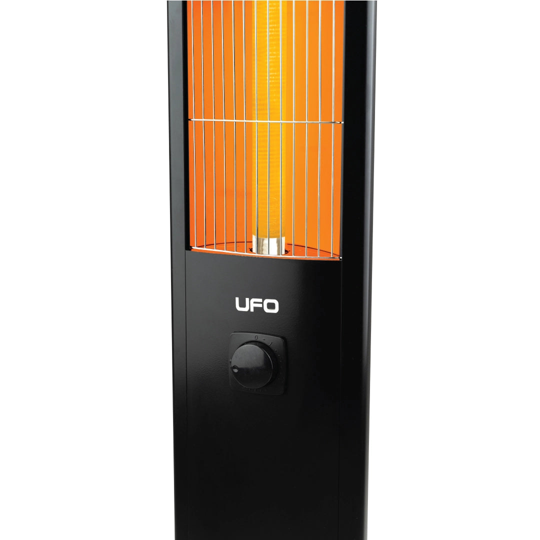 UFO Micatronic T-24, aquecedor infravermelho autônomo de 2.400 watts com termostato, preto