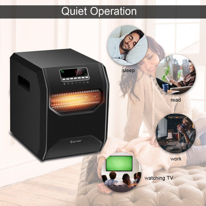12H Timer Portable Electric Space Heater, Remote Control, Compact