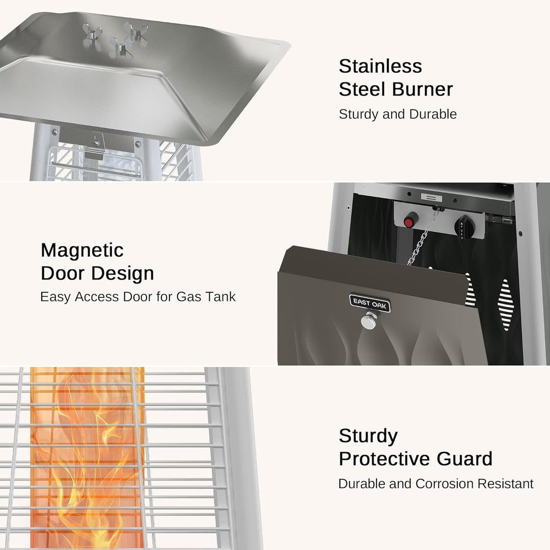 Pyramid Patio Heater, 48,000 BTU Quartz Glass Outdoor Heater