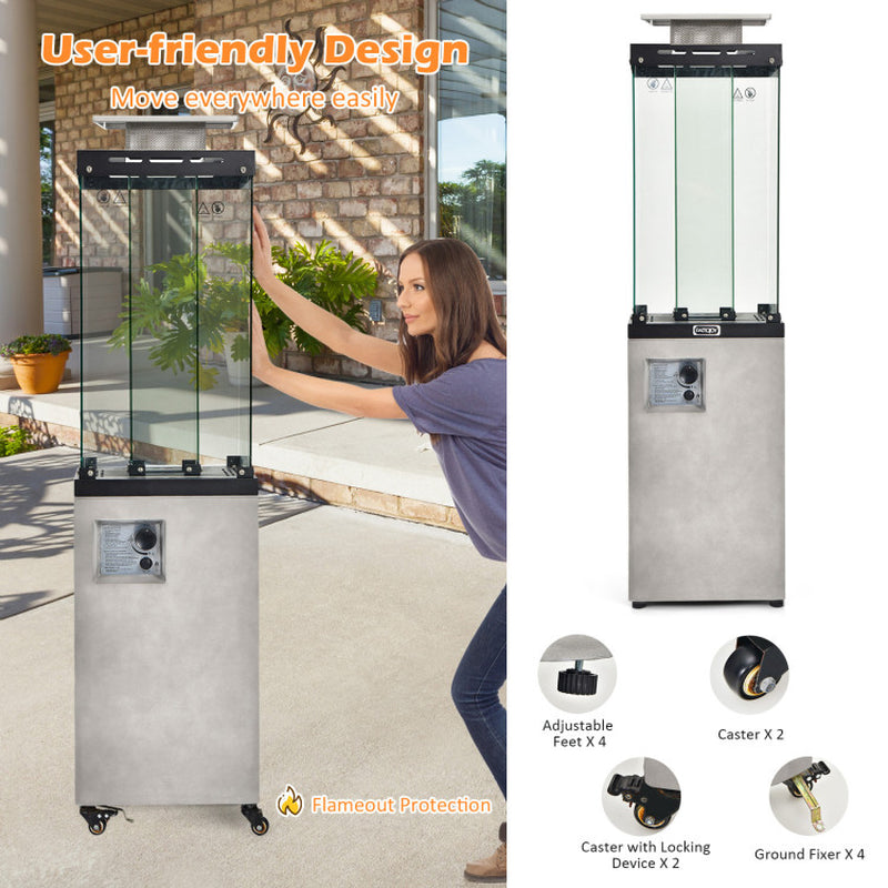 41000 BTU Propane Patio Heater with Metal Hood, Outdoor Use