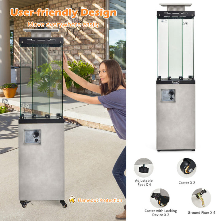 41000 BTU Propane Patio Heater with Metal Hood, Outdoor Use