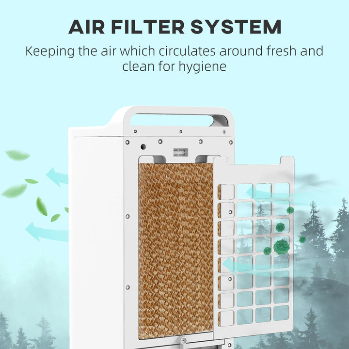 Portable Evaporative Air Cooler with Ice Packs, 3-in-1, Water Tank, Timer & Remote