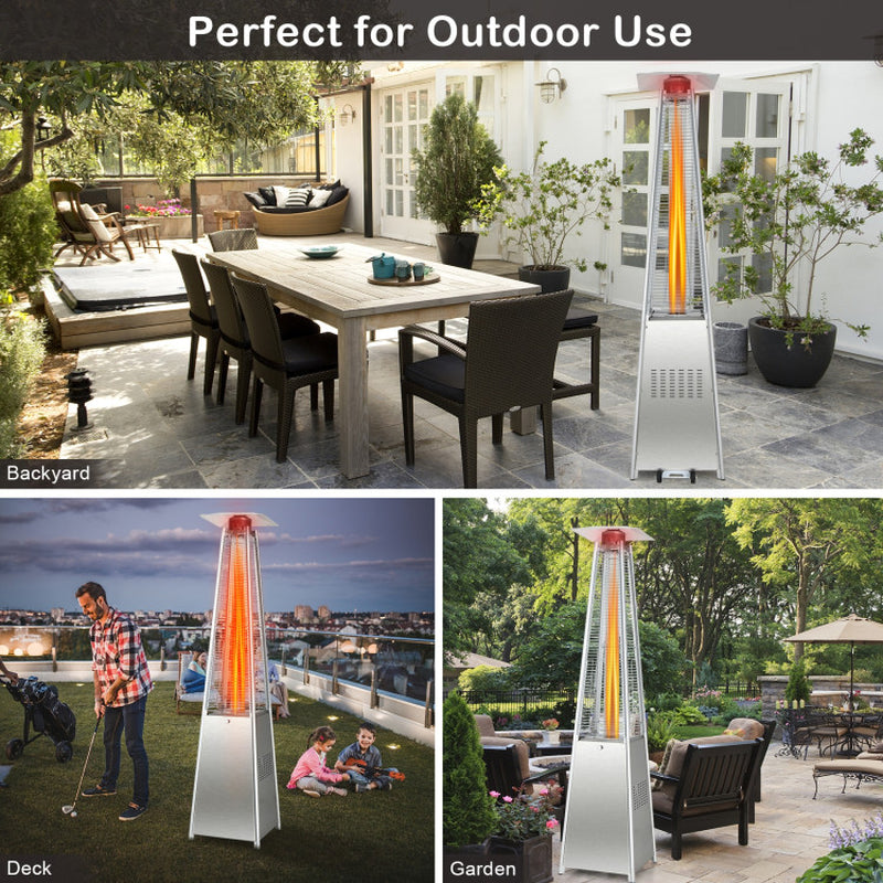 42000 BTU Pyramid Propane Patio Heater with Wheels, Outdoor Commercial Heater