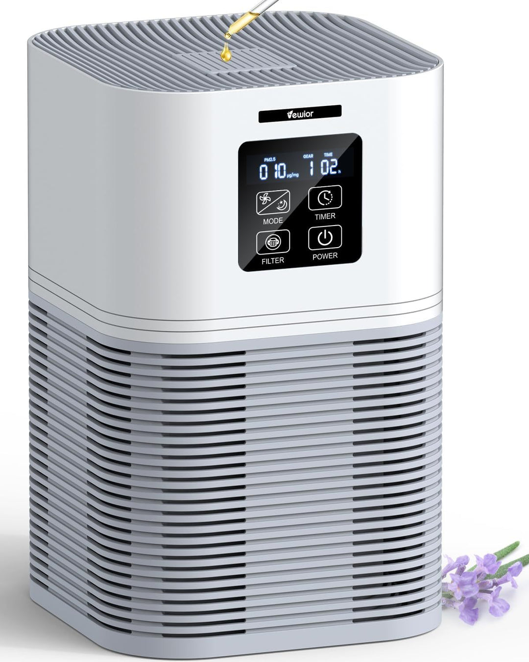 Smart Desktop Air Purifier, H13 HEPA, Auto Mode, Aroma, 169 ft² Coverage