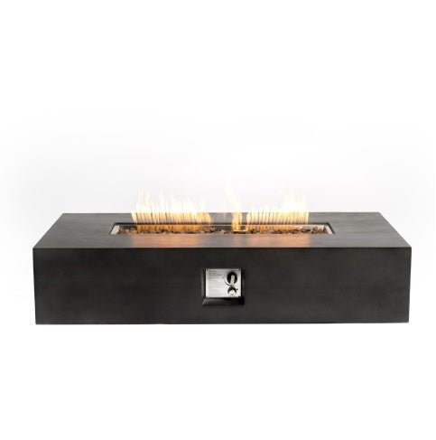 56″ Outdoor Propane Fire Pit Table, 50,000 BTU, Rectangular Stone Gas Fireplace with Lava Rocks & Rain Cover - UFOHEATERS