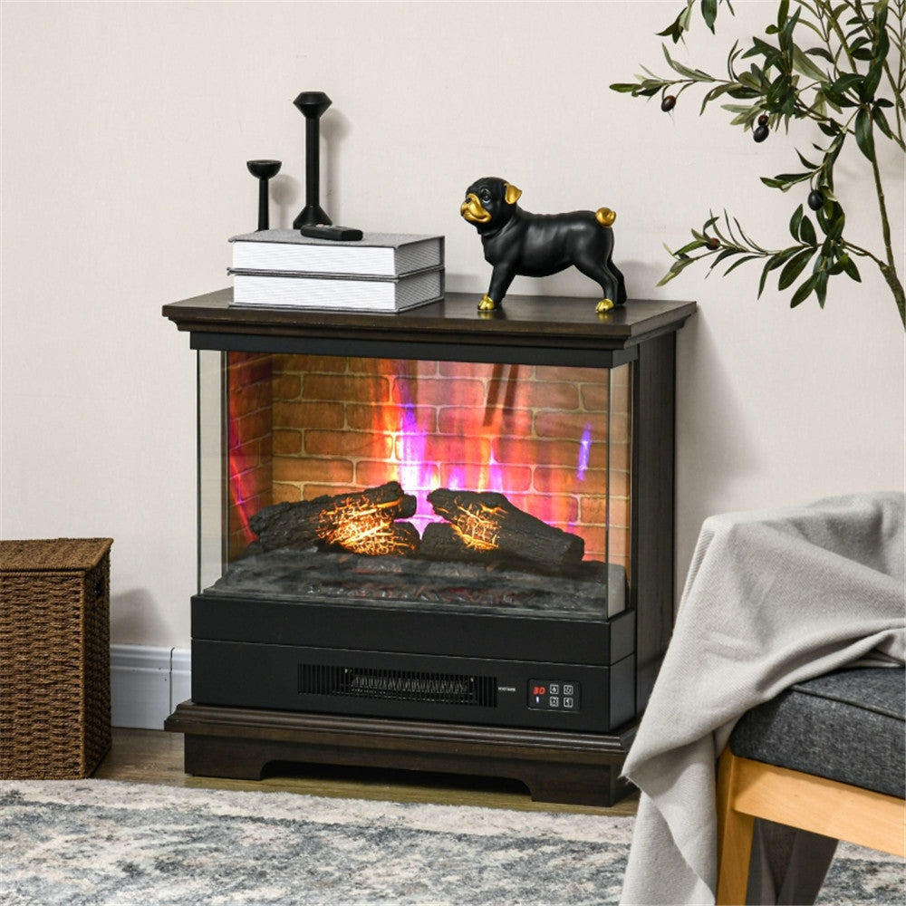 1400W Electric Fireplace Heater, Flame Effect, Freestanding or Wall Mount