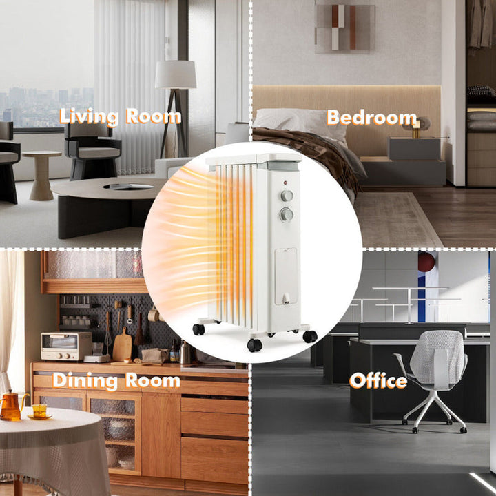 1500W Portable Space Heater with Humidification Box, Quiet Indoor Use